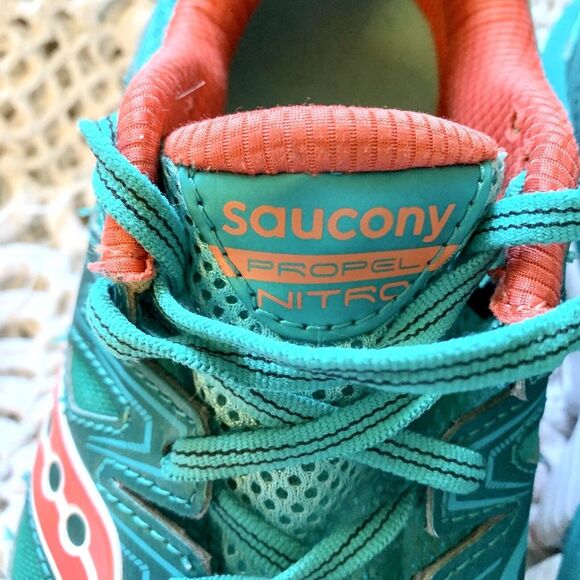SAUCONY (9.5) Propel Nitro Women's Athletic Running Shoes Turquoise And Pink - Picture 4 of 10